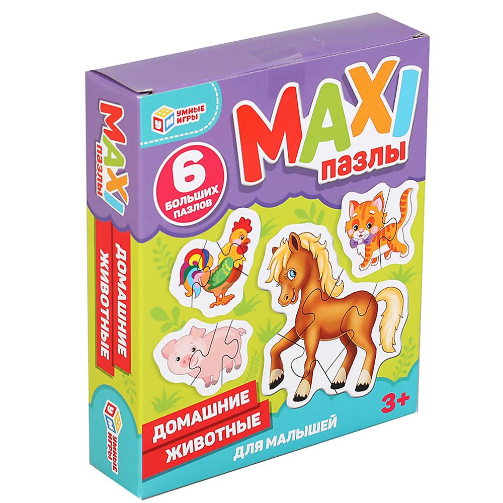 Домашние животные. Макси-пазлы для малышей.Коробка 150*180*40. 6 пазлов. Умные игры в кор.40шт