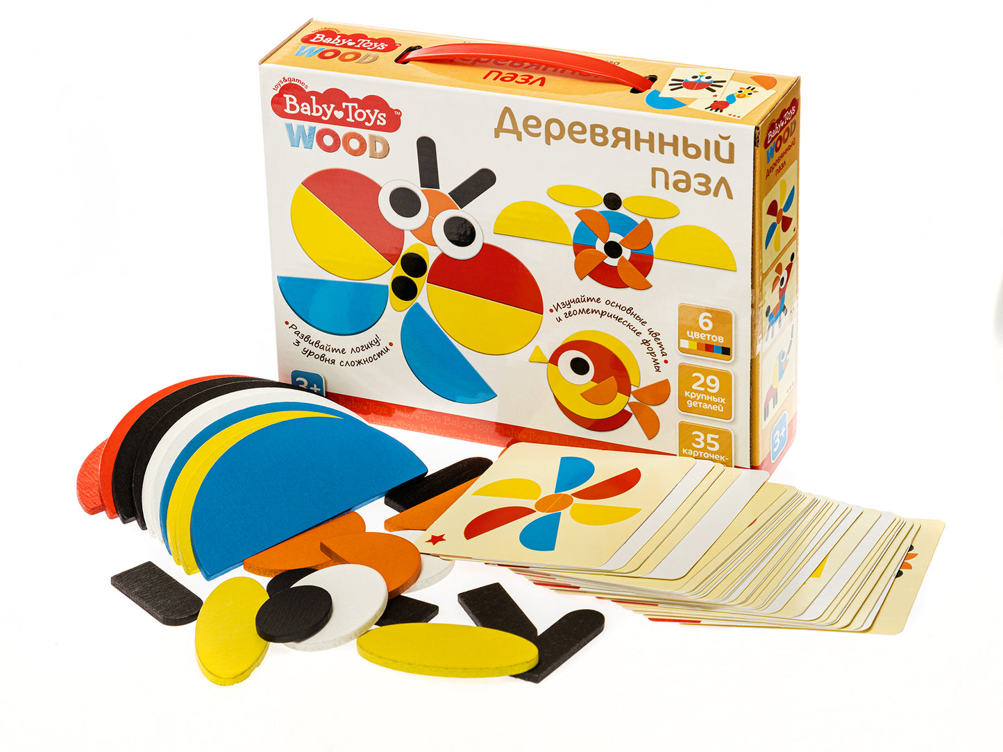 Пазл деревянный 29 эл Baby Toys Wood (35 картинок)