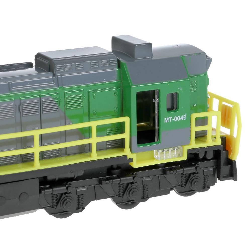 4630115529163 Модель металл свет-звук ЛОКОМОТИВ 19 см, двери, инерц, зеленый, кор. Технопарк в кор.2*2