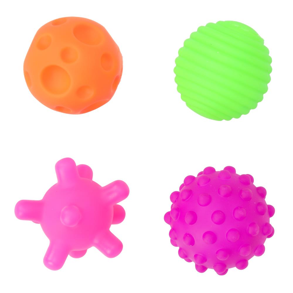 MAL-79178-B01 Развивающие мячики для купания Малышарики 4 шт. в кор. КАПИТОШКА в кор.2*60наб