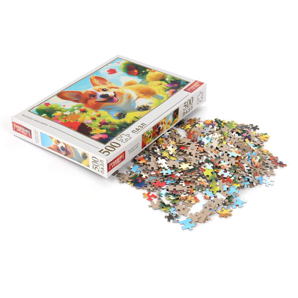 Бегущий корги. Пазлы в коробке 500 détails. 225х320х40 mm. Умные игры в кор.10шт