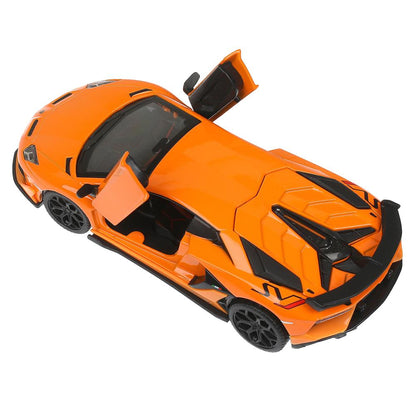 Машина металл свет-звук lamborghini aventador svj, 15,5 см, двери, инерция Технопарк в кор.2*24шт