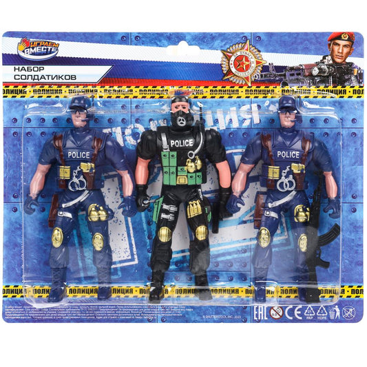 Наборы солдат ПОЛИЦИЯ с оружием, блист.23,5*19*3,5см ИГРАЕМ ВМЕСТЕ в кор.2*120шт