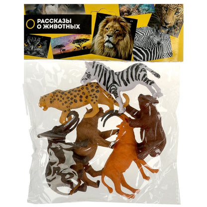 Пластизоль дикие животные 6 шт. в пак. ИГРАЕМ ВМЕСТЕ в кор.2*72шт
