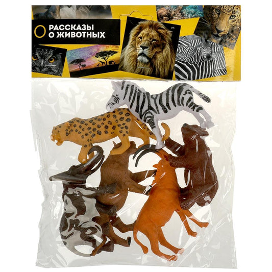 Пластизоль дикие животные 6 шт. в пак. ИГРАЕМ ВМЕСТЕ в кор.2*72шт