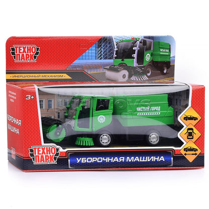 VACCAR-12SL-GN 317735 Машина металл свет-звук УБОРОЧНАЯ МАШИНА 15,5 см, двери, багажник, зеленый, кор. Те