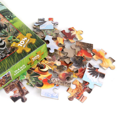 Весёлые джунгли. Пазлы в коробке 104 детали. 190х141х35 мм. Умные игры в кор.24шт