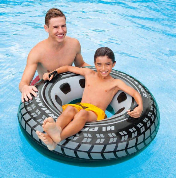 Круг надувной INTEX "Monster Truck Tube" (Большое колесо), с держателями, от 9 лет, 114см