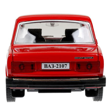 Машина металл свет-звук LADA ваз 2107, дв, кап, баг, св-зв,инер,17,5 см,крас Технопарк в кор.2*18шт