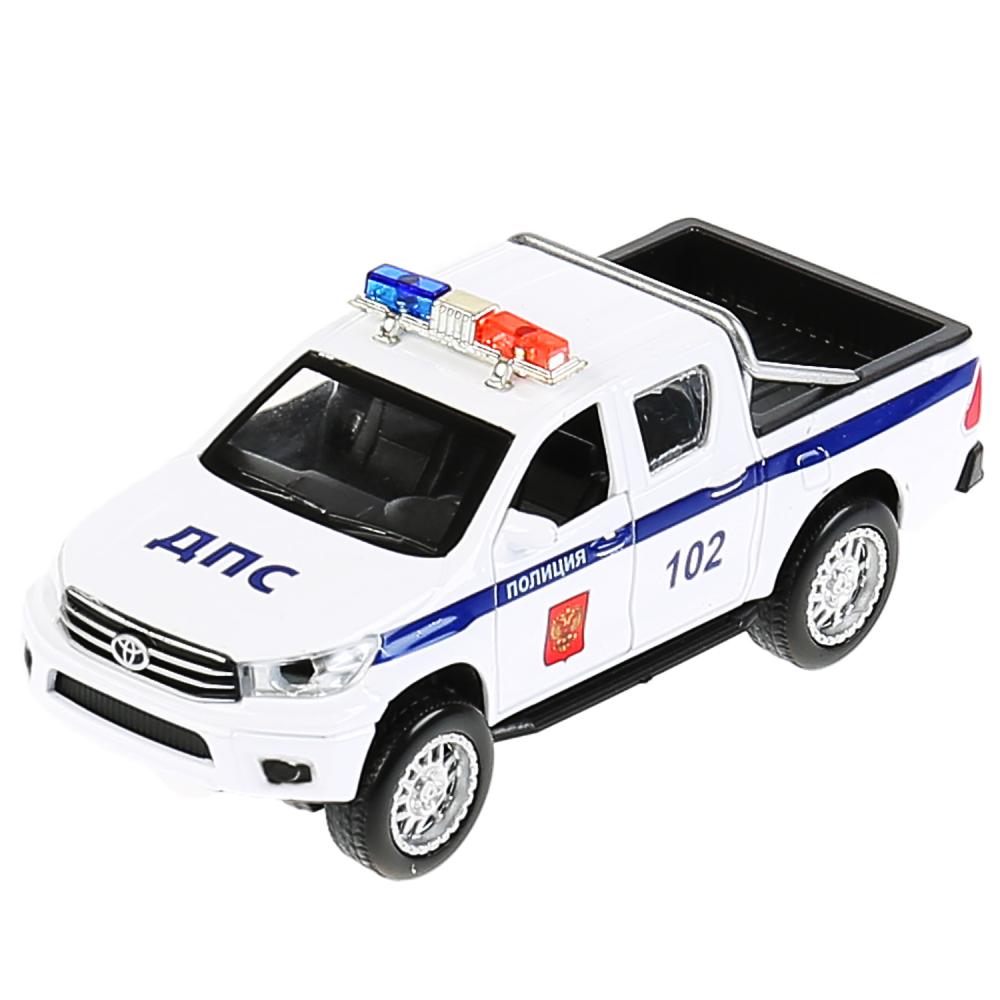 Machine en métal toyota hilux politique, 12 cm, ouverte. двери, инерц, белый, в кор. Parc technologique dans le cor.2*36шт