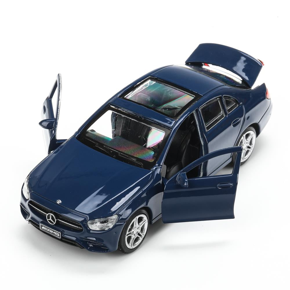 Машина металл MERCEDES-BENZ classe e amg 12см, дв,баг,ин,синий, кор. Parc technologique dans le cor.2*36шт
