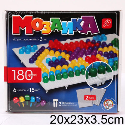 Мозаика. 180 фишек, 6 цветов, 2 поля, 15 мм