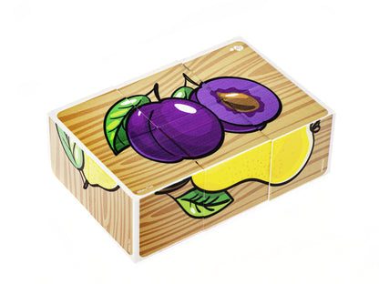 Кубики "Фрукты" (без обклейки) 6 шт Jouets pour bébé