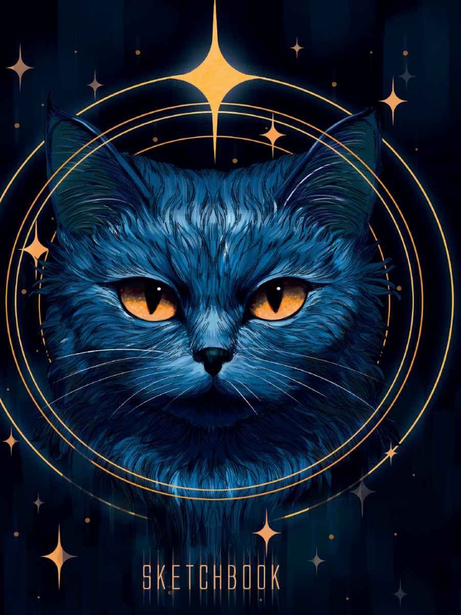 СКЕТЧБУК А5. КОСМИЧЕСКИЙ КОТ (выб.лак)