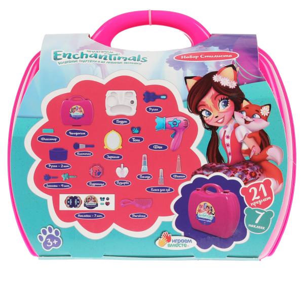 Набор стилиста ЭНЧАНТИМАЛС чемодан 24*19*3,5см ИГРАЕМ ВМЕСТЕ в кор.2*18шт