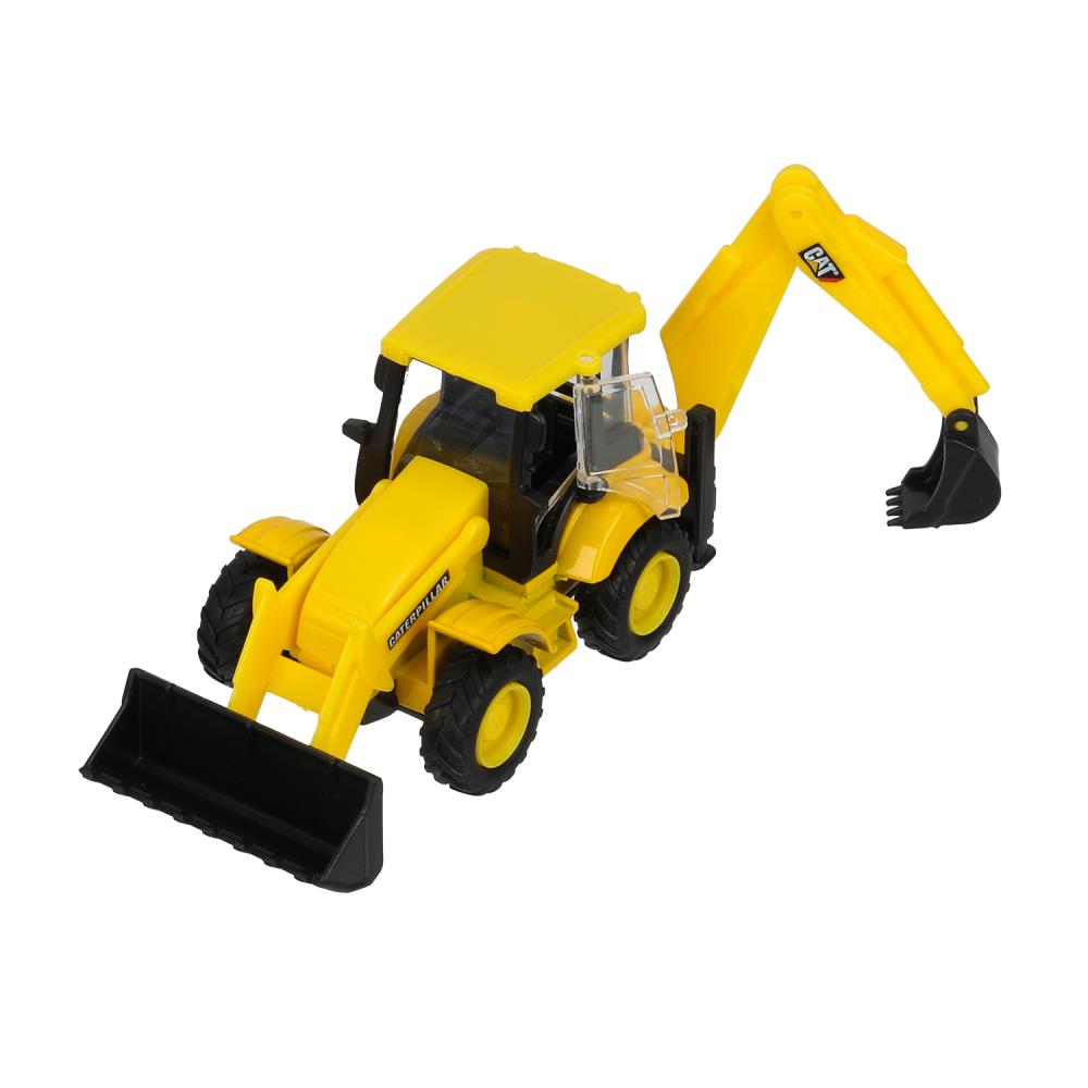 Машина металл гусеничный экскаватор-погрузчик, 15 см, дверь, инерция Технопарк в кор.2*24шт