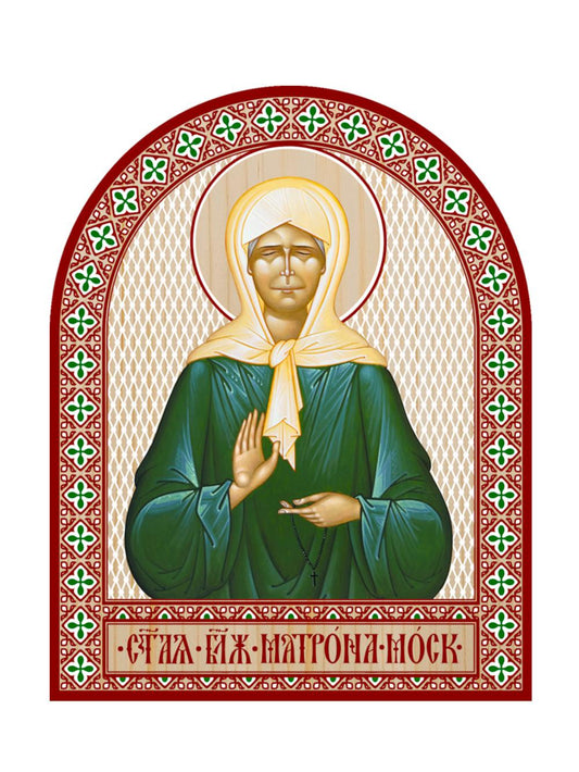 Икона аркой Матрона Московская, блаженная (на дереве): 95 х 120
