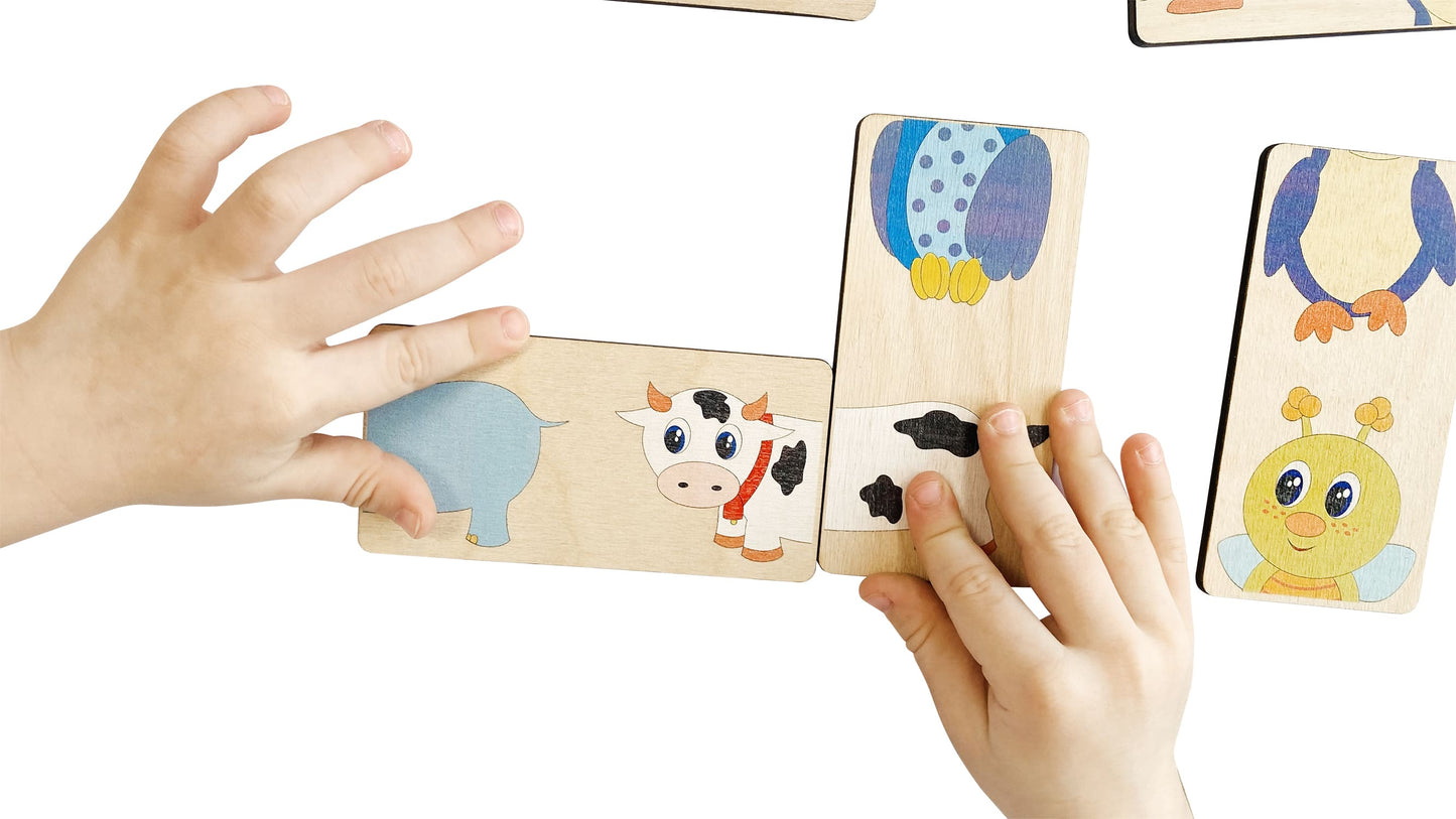 00771 Домино деревянное "Веселая змейка"