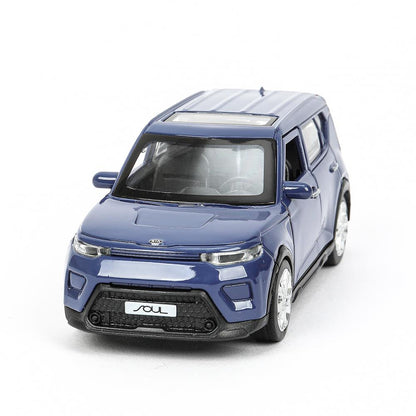Машина металл KIA Soul длина 12 см, двери, багажник., инерц, темно-синий, кор. Технопарк в кор.2*36шт