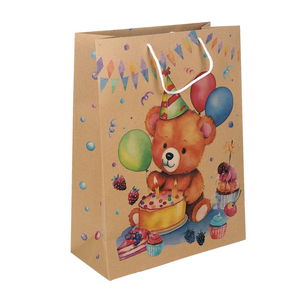 Пакет подарочный крафт xl,мишка,140 гр/м2 ЧУДО ПРАЗДНИК в кор.5*12шт