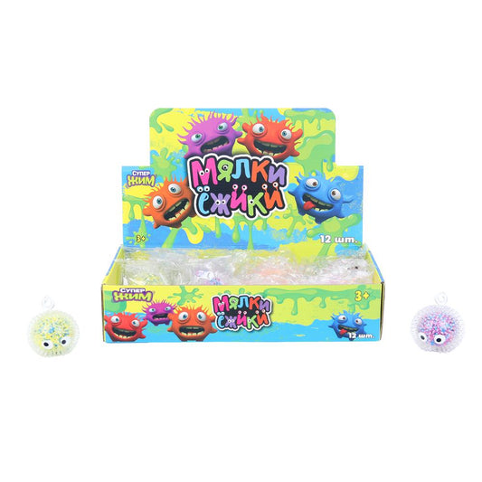 Игрушка ежик, шарик с глазками, цвета в асс. дисплей Супер Жим уп-12шт в кор.12уп