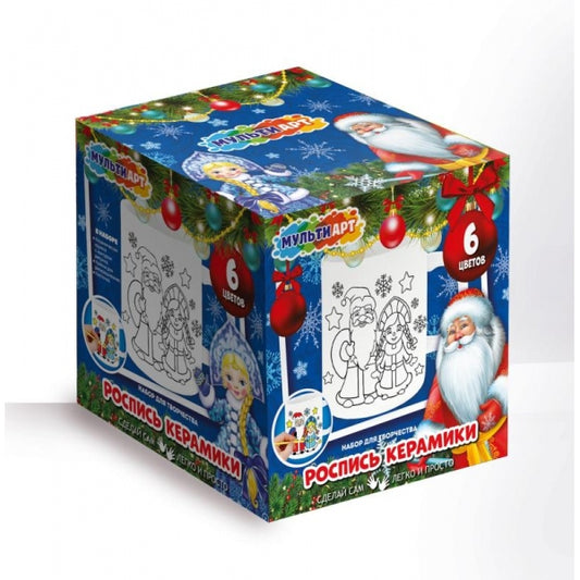 Набор д/дет тв-ва кружка для росписи снегурочка и дед мороз МУЛЬТИ АРТ в кор.24шт