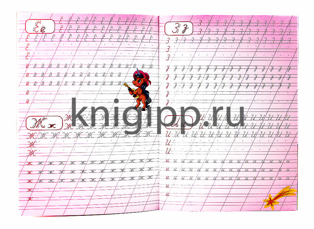 Каллиграфические прописи для девочек А4. ПИШЕМ БУКВЫ