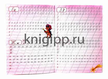 Каллиграфические прописи для девочек А4. ПИШЕМ БУКВЫ