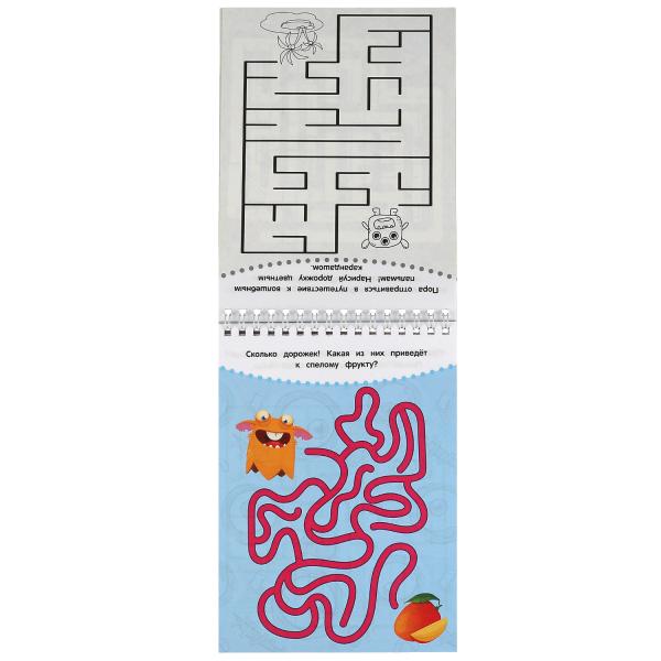 Блокнот развивающий. Супер лабиринты. 45 игр в дорогу. 140х190 мм, Навивка. 48 стр. Умка в кор.100шт