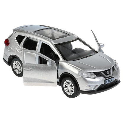 ТМ Технопарк. Машина металл "NISSAN X-TRAIL" 12см, открыв. двери, инерц, СЕРЕБР. в кор. в кор.2*36шт
