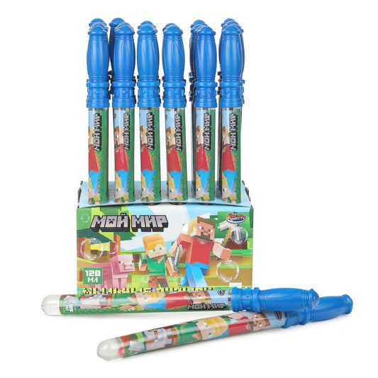 01113-120ЭД Мыльные пузыри "майнкрафт" 120мл, в колбе, кор.30*12*15,5см ИГРАЕМ ВМЕСТЕ уп-24шт в кор.