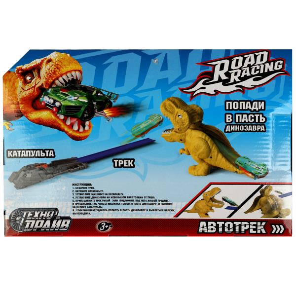 Catapulte de voiture, dinosaure, cor.30*20*9,5 cm, ТЕХНОДРАЙВ dans cor.2*24шт