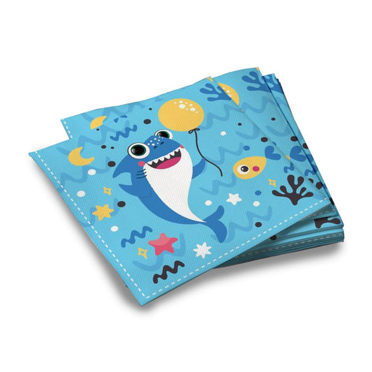 ND Play. Салфетки бумажные трехслойные "Акулята" 33*33 см, 20 шт арт.303025