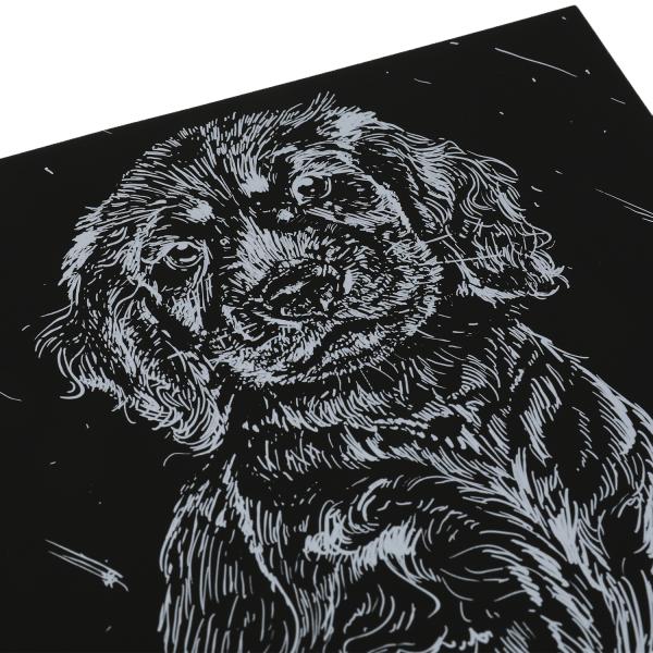 Гравюра 18*24 см щенок, золотая МУЛЬТИ АРТ в кор.120шт