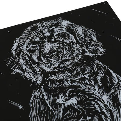 Гравюра 18*24 см щенок, золотая МУЛЬТИ АРТ в кор.120шт