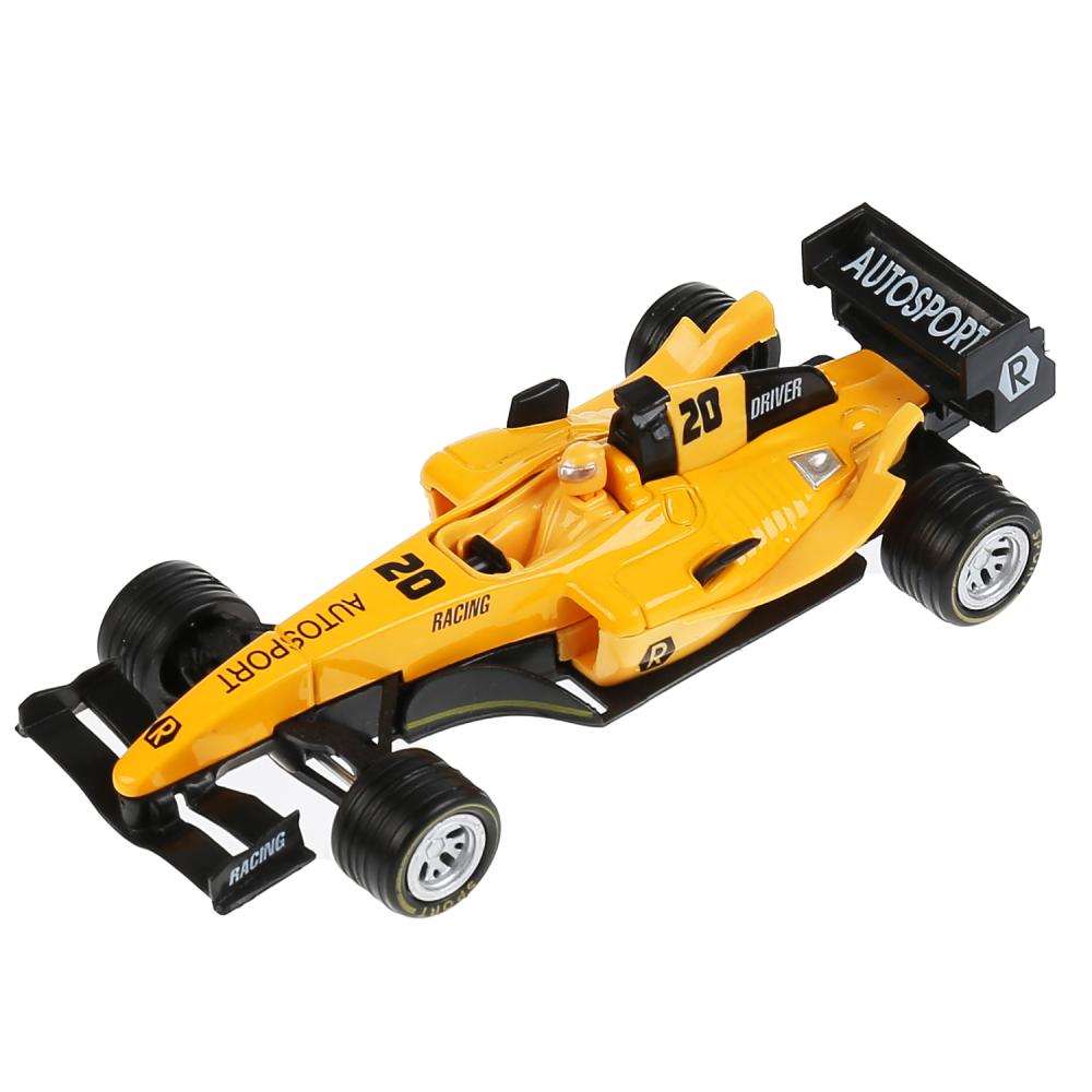 F1-14RE-S 297503 Машина металл "Суперкар Ф-1", длина 14см, звук, желтый, на русс. кор. Технопарк в