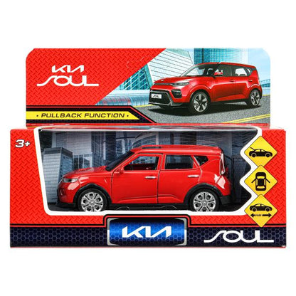 Машина металл KIA soul длина 12 см, двери, багаж., инерц, красный, кор. Parc technologique dans le cor.2*36шт