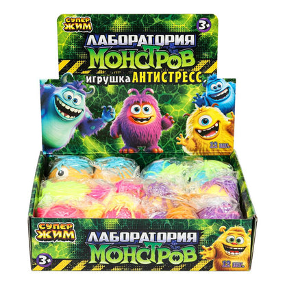 Игрушка антистресс супер мялка, МОНСТР волосатик, воздух, дисплей Супер Жим уп-12шт в кор.8уп