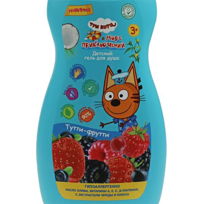 Детский гель для душа Три Кота тутти-фрутти 300мл с экстрактами череды и кокоса Умка в кор.6шт