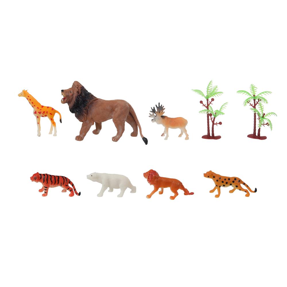 Набор игрушек пластизоль из 10-ти диких животных в пакете Рассказы о животных в кор.2*120наб