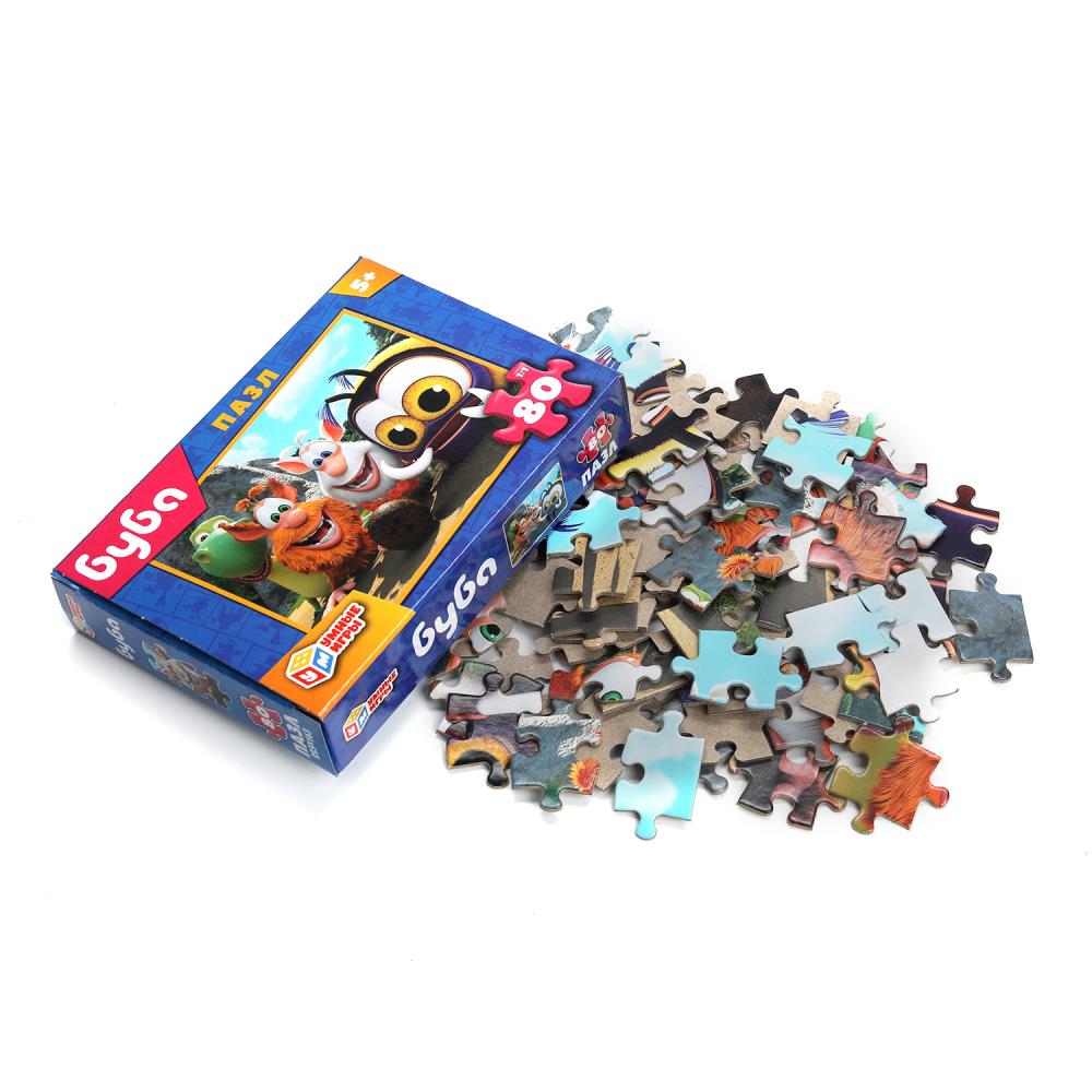 Буба. Пазлы классические в коробке. 80 деталей. 130х90х25 мм. Умные игры в уп.16шт в кор.8уп