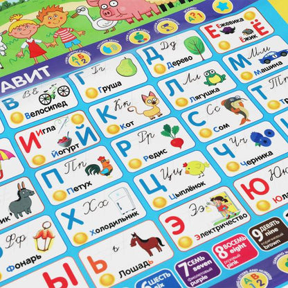 Односторонний плакат Синий ТРАКТОР 2в1. 300 песен, стихов, звуков. умка Умка в кор.48шт