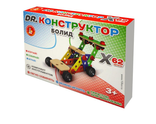 Конструктор деревянный "Болид" в кор.9шт.