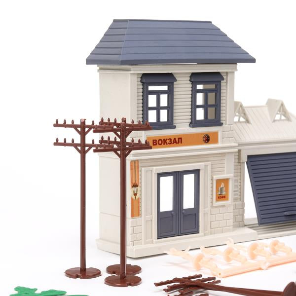 Железная дорога на бат. красная стрела свет, длина 251см, кор.41,5*25*4,3см ТЕХНОДРАЙВ в кор.2*24шт