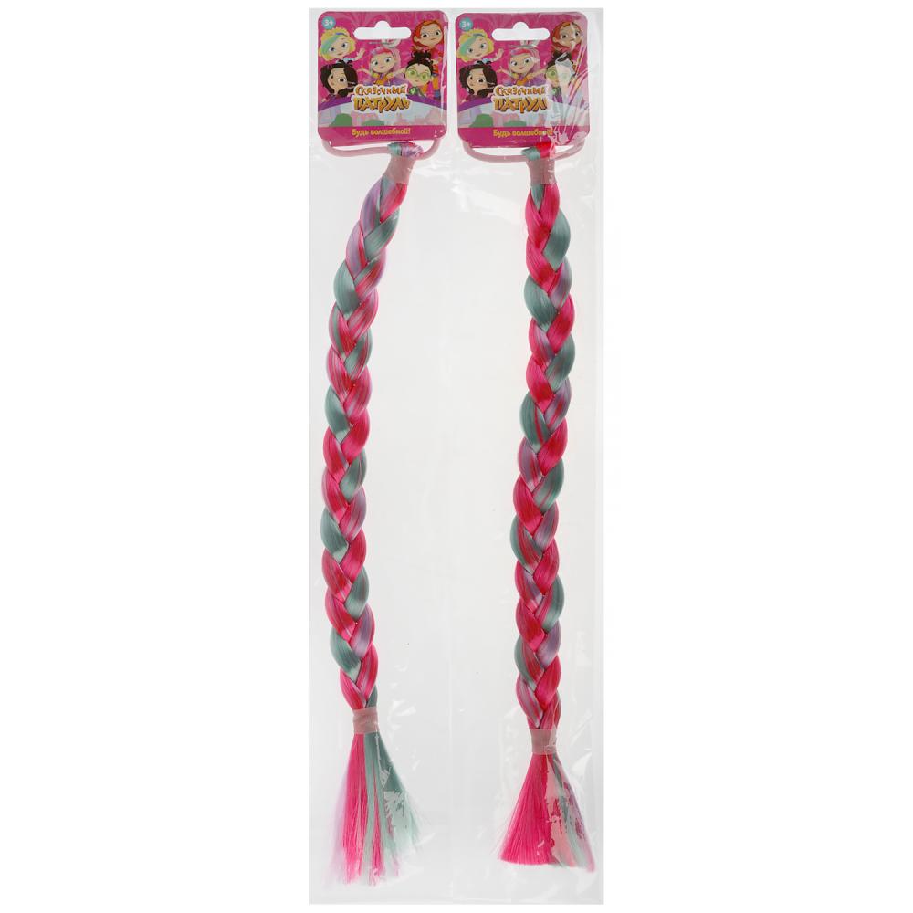 Аксесс. д/девочек СКАЗОЧНЫЙ ПАТРУЛЬ резинка с косой (розовый/бирюзовый) МИЛАЯ ЛЕДИ уп-10шт в кор50уп