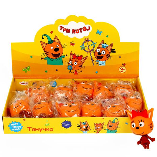 TG-211019-1-CAT1-FD (48) Тянучка Карамелька Три Кота мука, дисплей.28*16,5*9,3см Супер Жим уп-12шт в