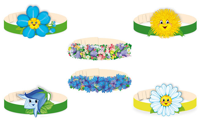 *КМА-17075 Комплект масок-ободков. Цветы (6 штук)