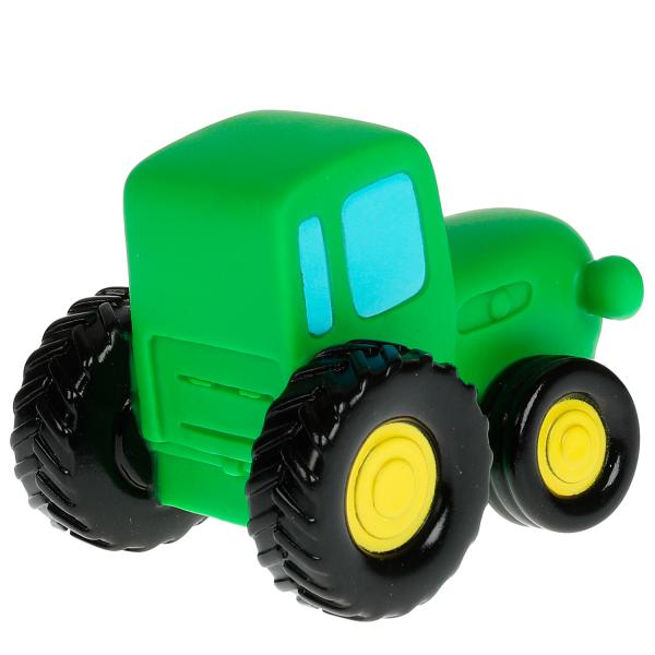 Игрушка пластизоль для ванны СИНИЙ ТРАКТОР 10 см, 1шт, сетка зеленый ИГРАЕМ ВМЕСТЕ в кор.50шт
