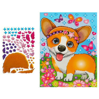 Mosaïque de couleur 17*23 cm pour corgis, 100 pièces