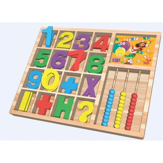 Игрушка деревянная СОЮЗМУЛЬТФИЛЬМ счетный материал с часами, терм. пакет Буратино в кор.120шт